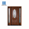 Puerta de lujo oval de caoba fangda woodgrain para villa